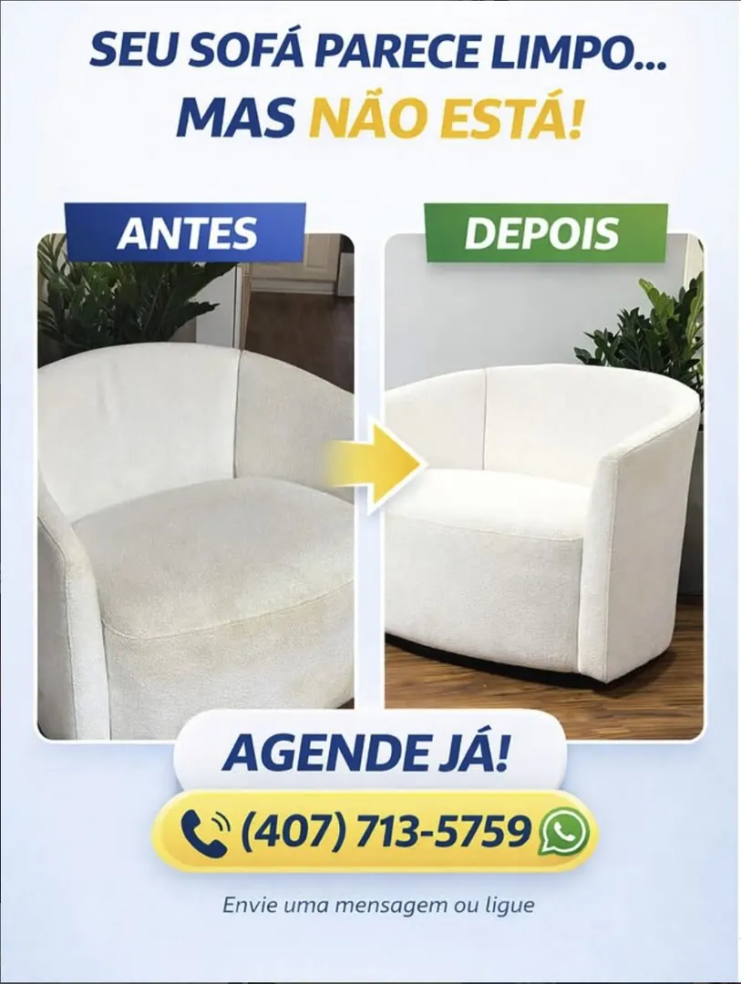 Antes e depois — limpeza profunda de poltrona